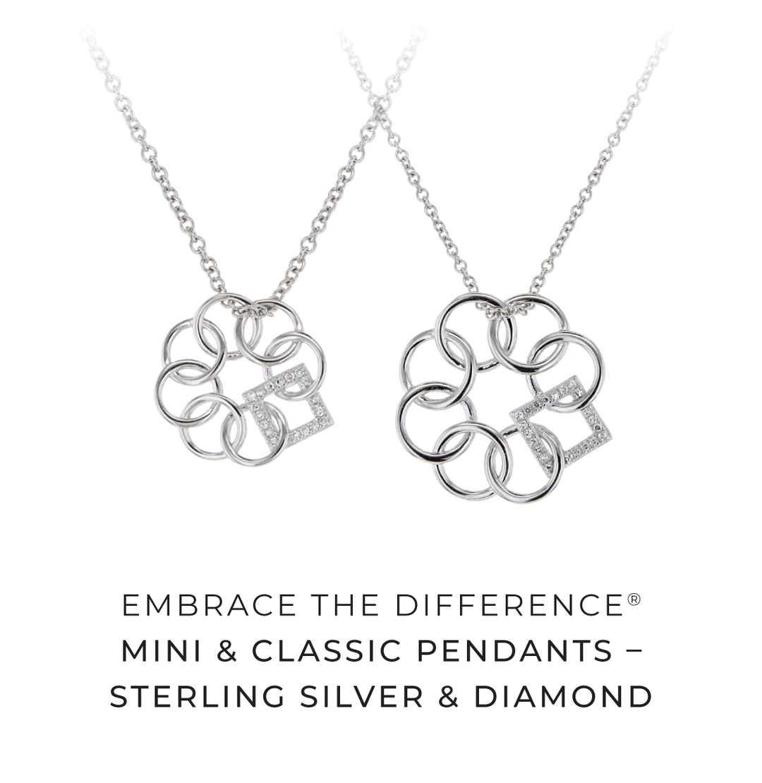 EMBRACE THE DIFFERENCE® STERLING SILVER AND DIAMOND CLASSIC PENDANT