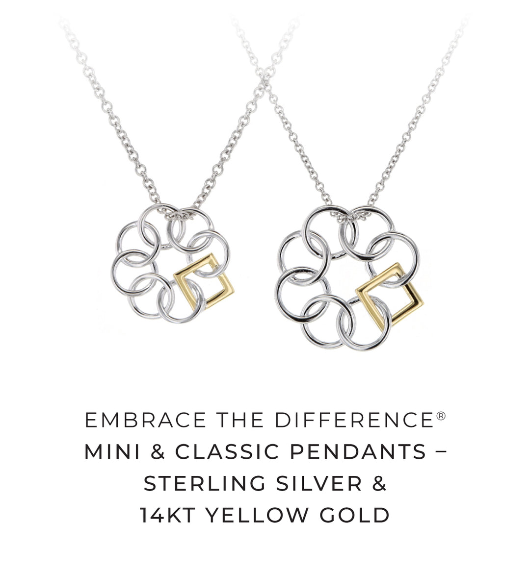 EMBRACE THE DIFFERENCE® CLASSIC STERLING SILVER AND 14KT YELLOW GOLD PENDANT