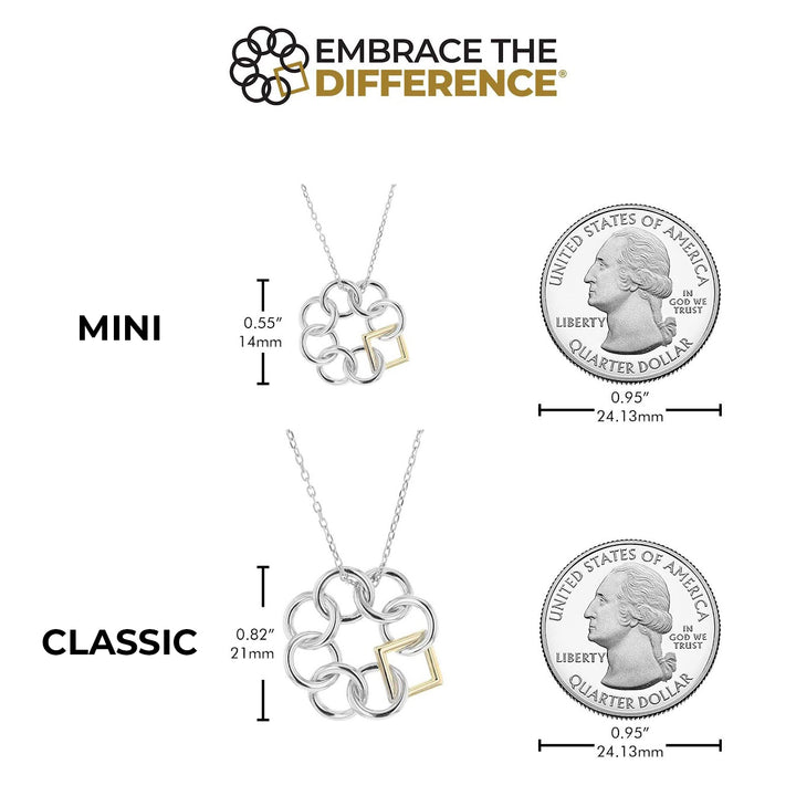 EMBRACE THE DIFFERENCE® STERLING SILVER AND DIAMOND  CLASSIC PENDANT