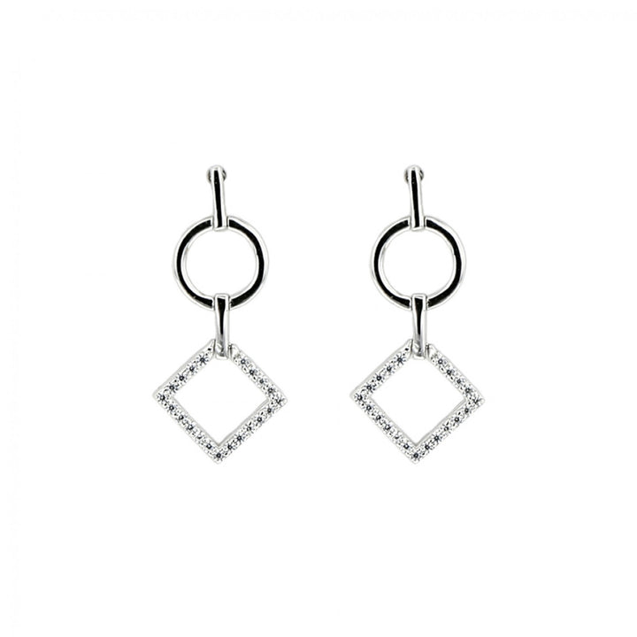 EMBRACE THE DIFFERENCE® STERLING SILVER and CZ earrings - LINEAR COLLECTION